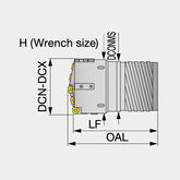 UNIDEX STS-EX Indexable drill head with external 4-start thread for single tube system (STS), diameters adjustable, tool diameter ø107.00 - ø168.99 mm, CICT = 5 - Big-tools Industrial Supply Tools for Metal Cutting
